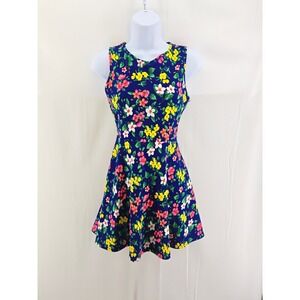 Fredes Bright Floral Ladder Open Back Mini Dress Small
